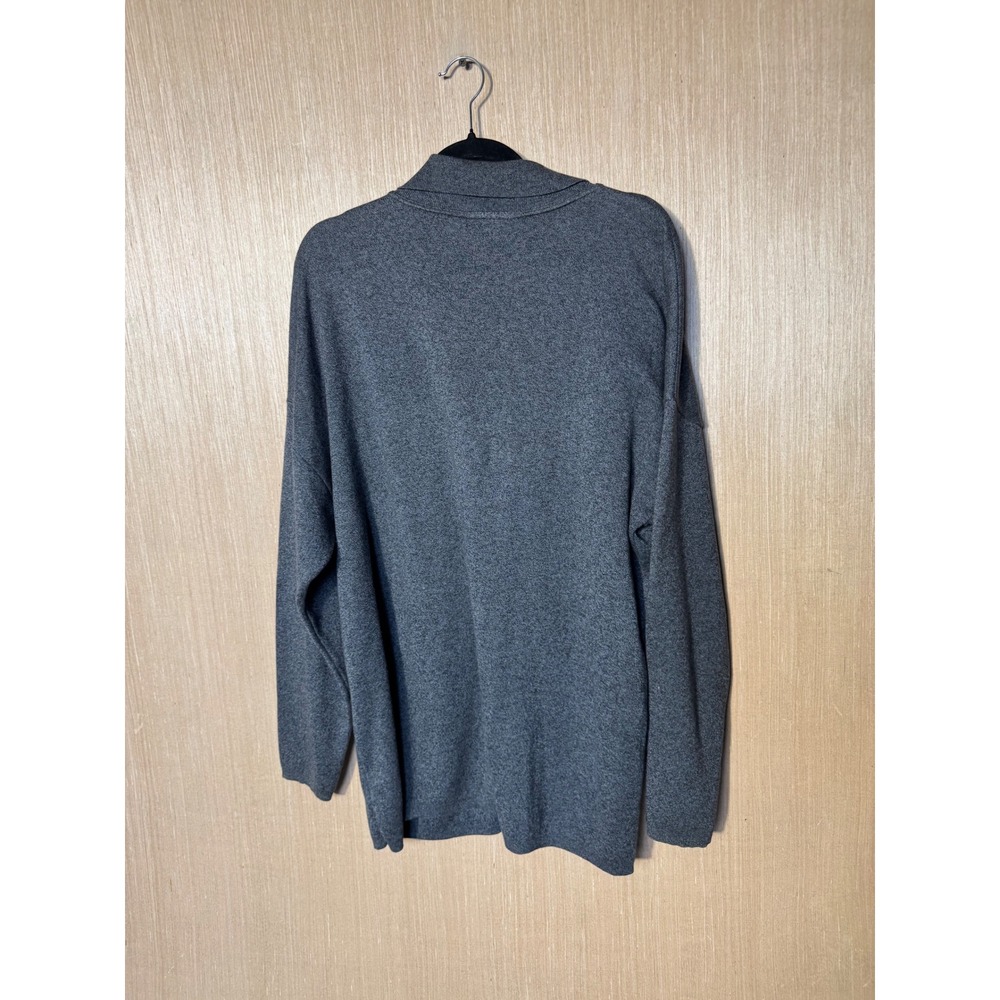 Eileen Fisher Womens Gray 100% Cotton Button Front Collared Cardigan Sweater M - Picture 7 of 7